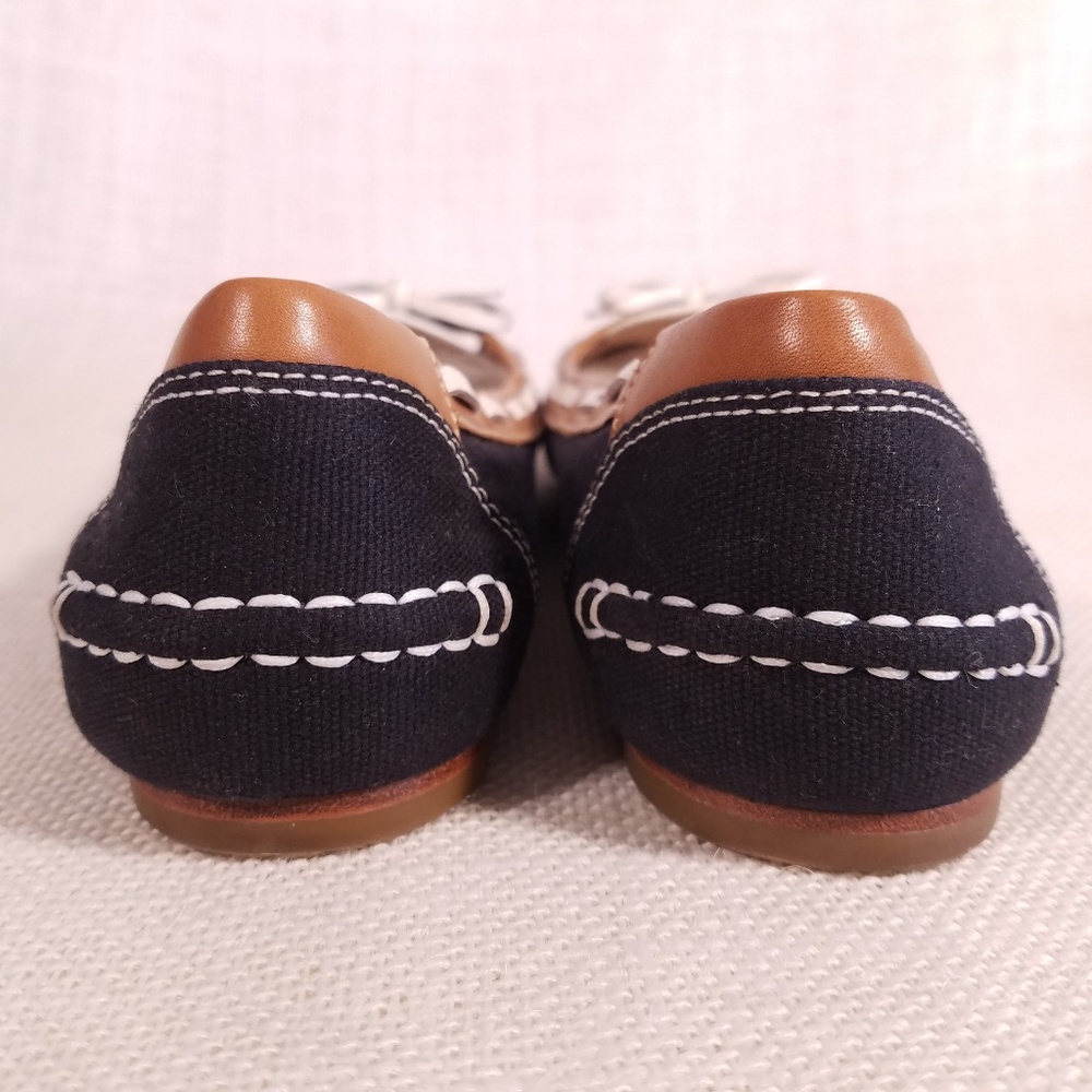 Cole Haan Navy Canvas Boat Shoe Ballet Flats - Picture 6 of 8